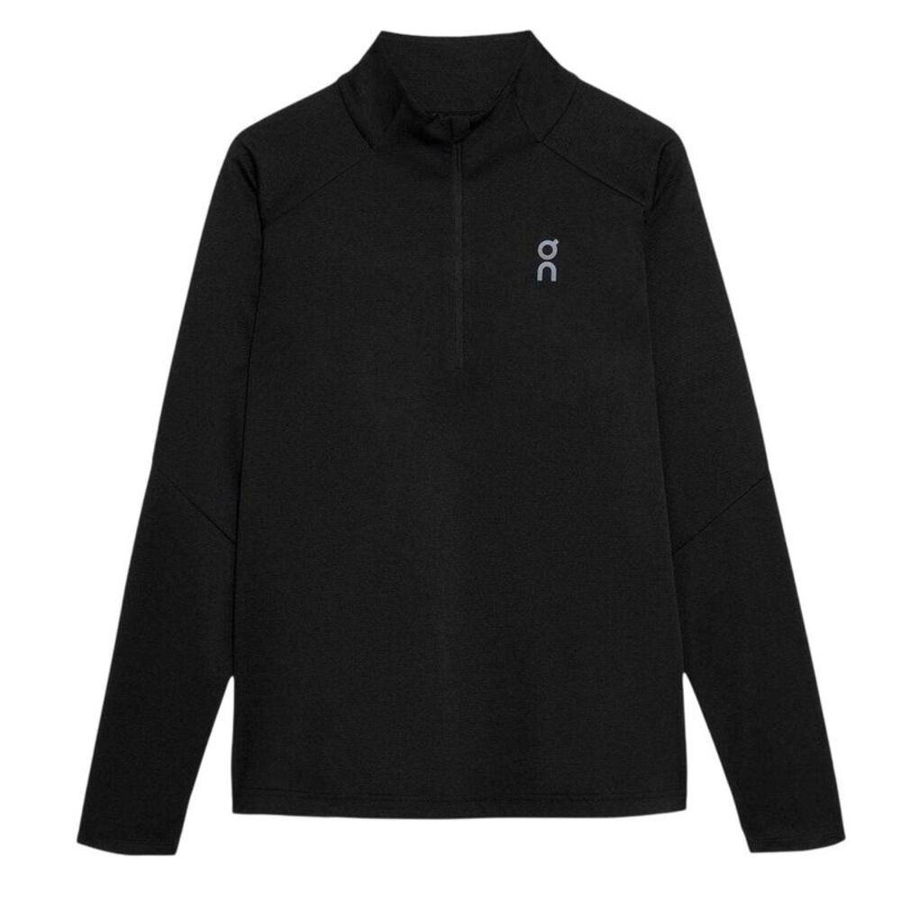 On Unisex Adult Climate Zip Neck Tailored Long-Sleeved Track Top / Black